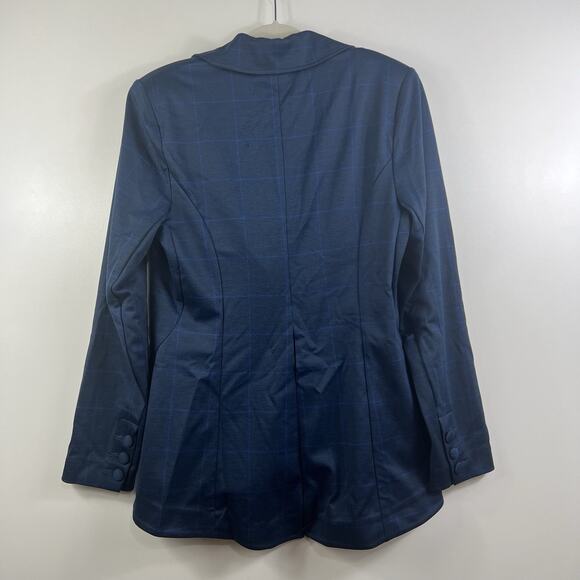 CABI #5475 Sunset Kiss Plaid Blue Blazer Jacket Size 8 Windowpane Preppy Office - Picture 13 of 14
